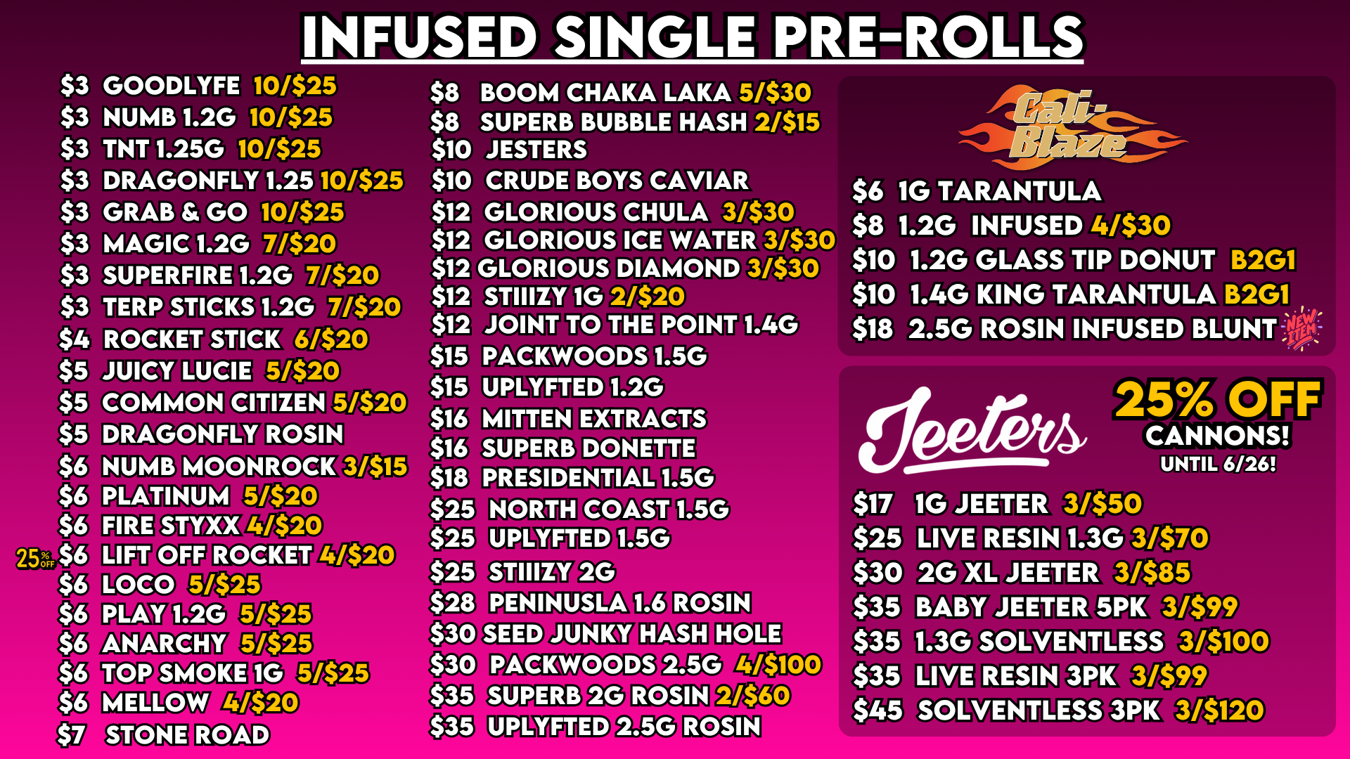 INFUSED SINGLE PREROLLS 621