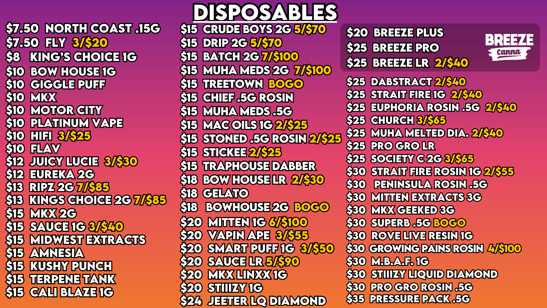 Disposables 710 GL