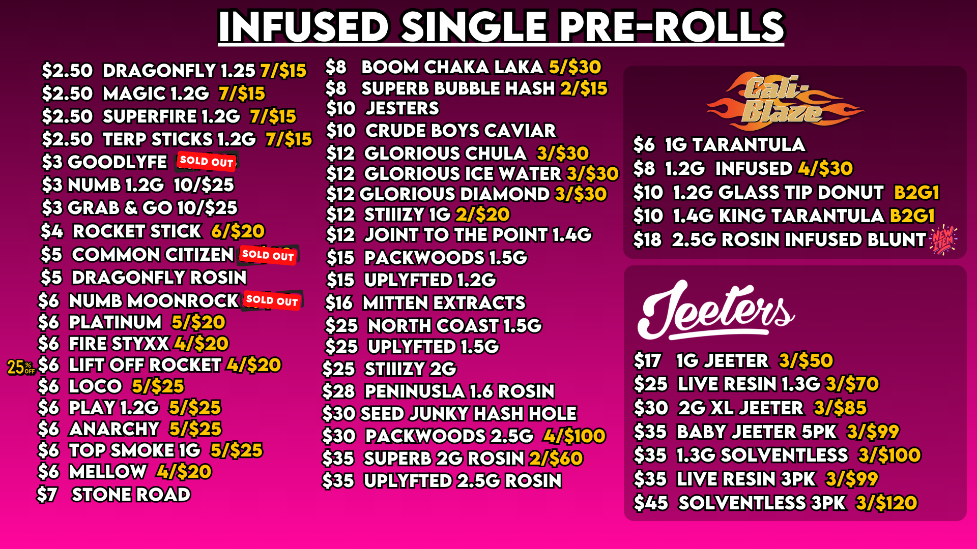 INFUSED SINGLE PREROLLS 78 LE