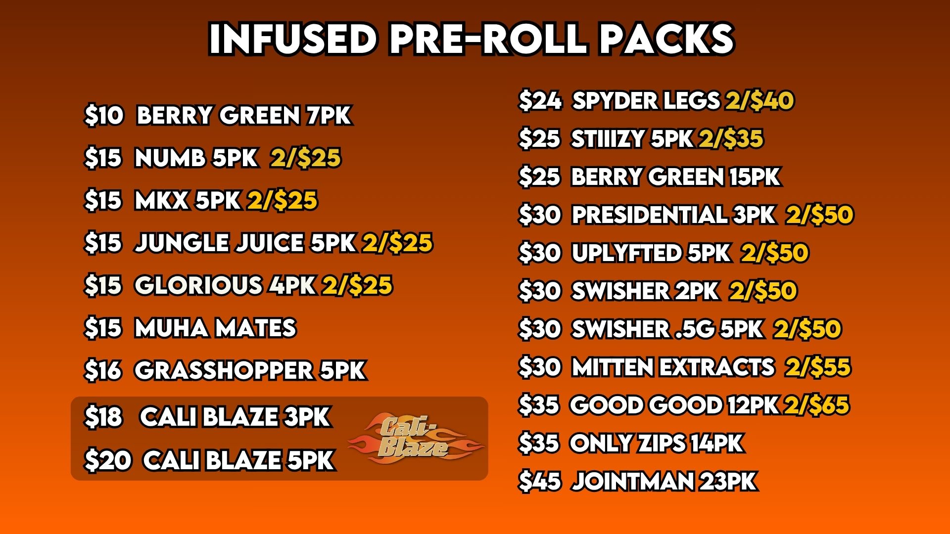 INFUSED PREROLLS PACKS 56(2)