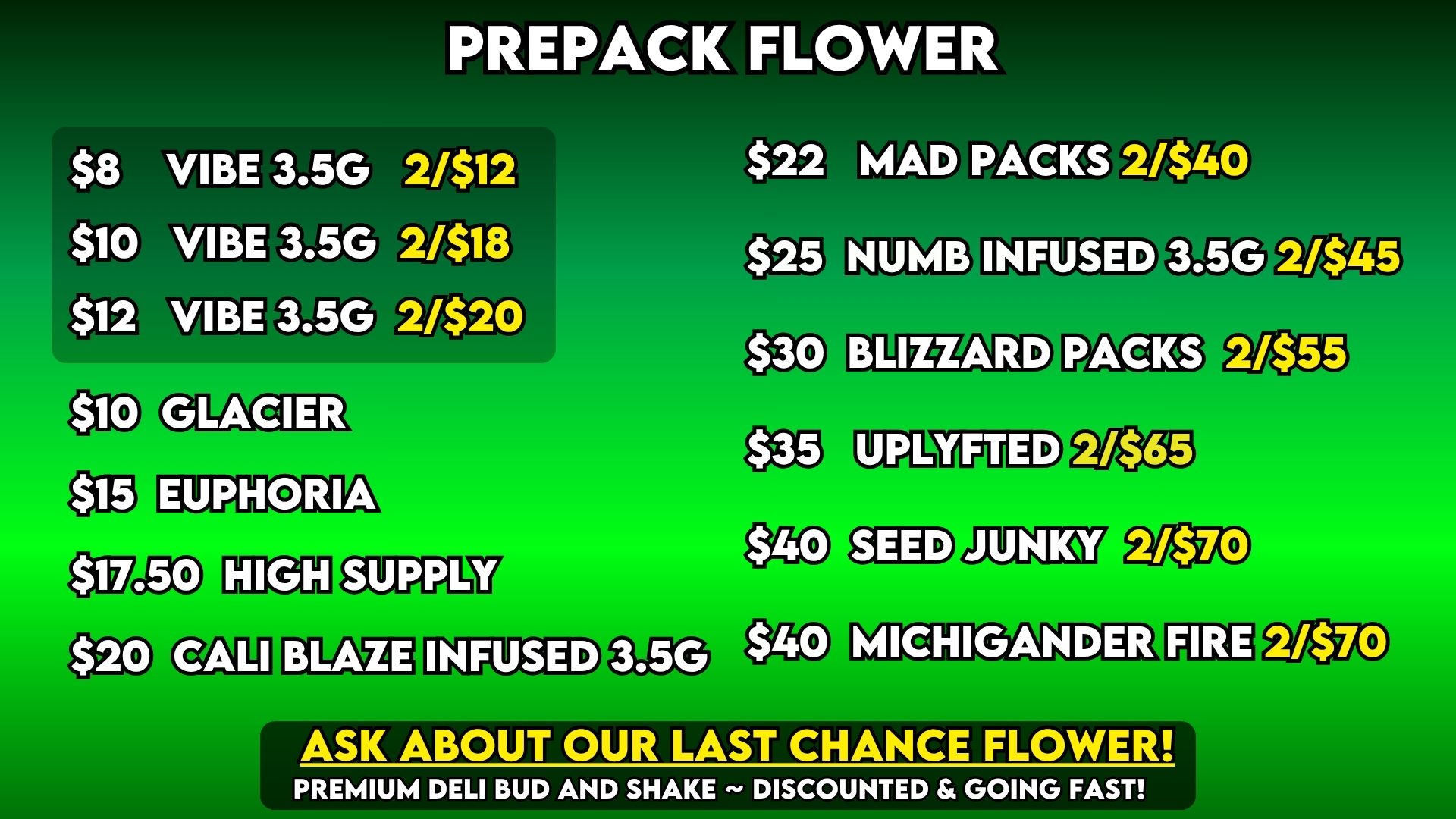 PREPACK 3.5G 626