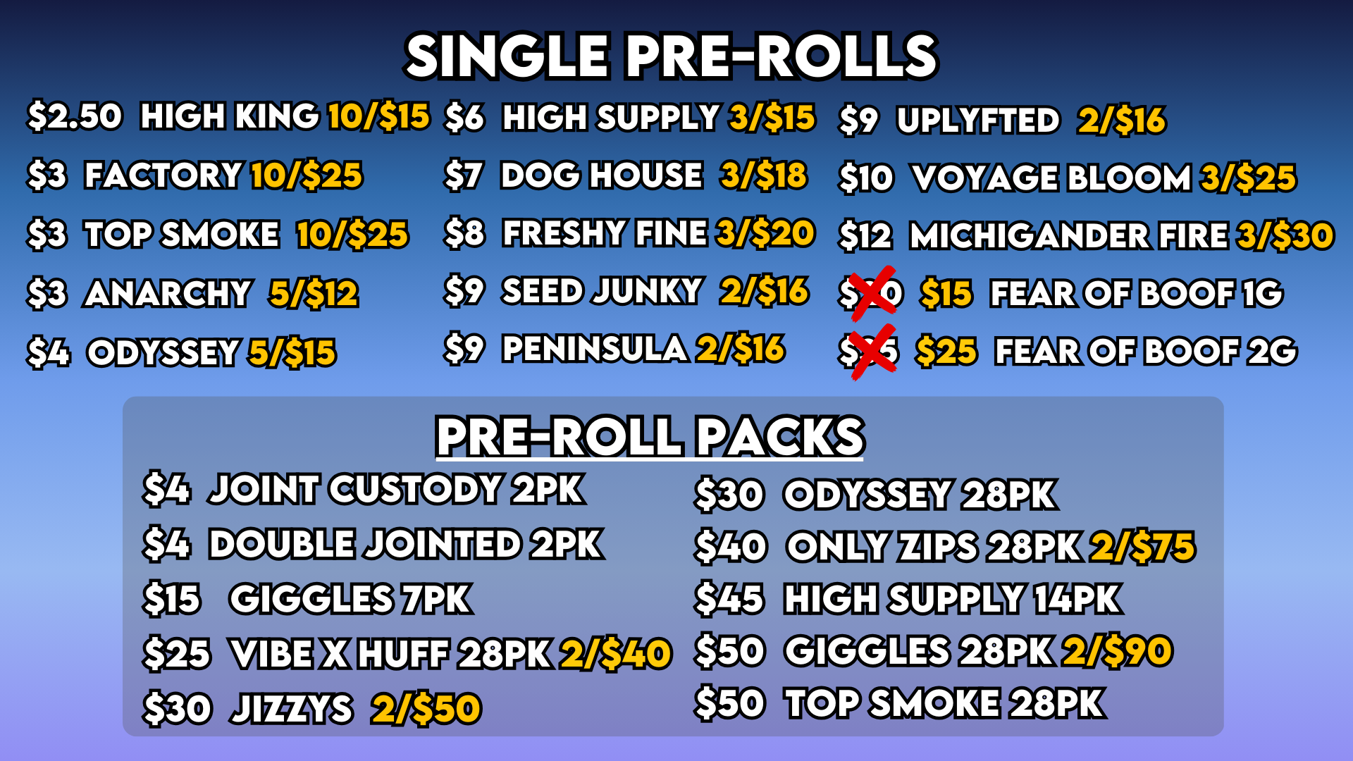 PREROLLS – 123