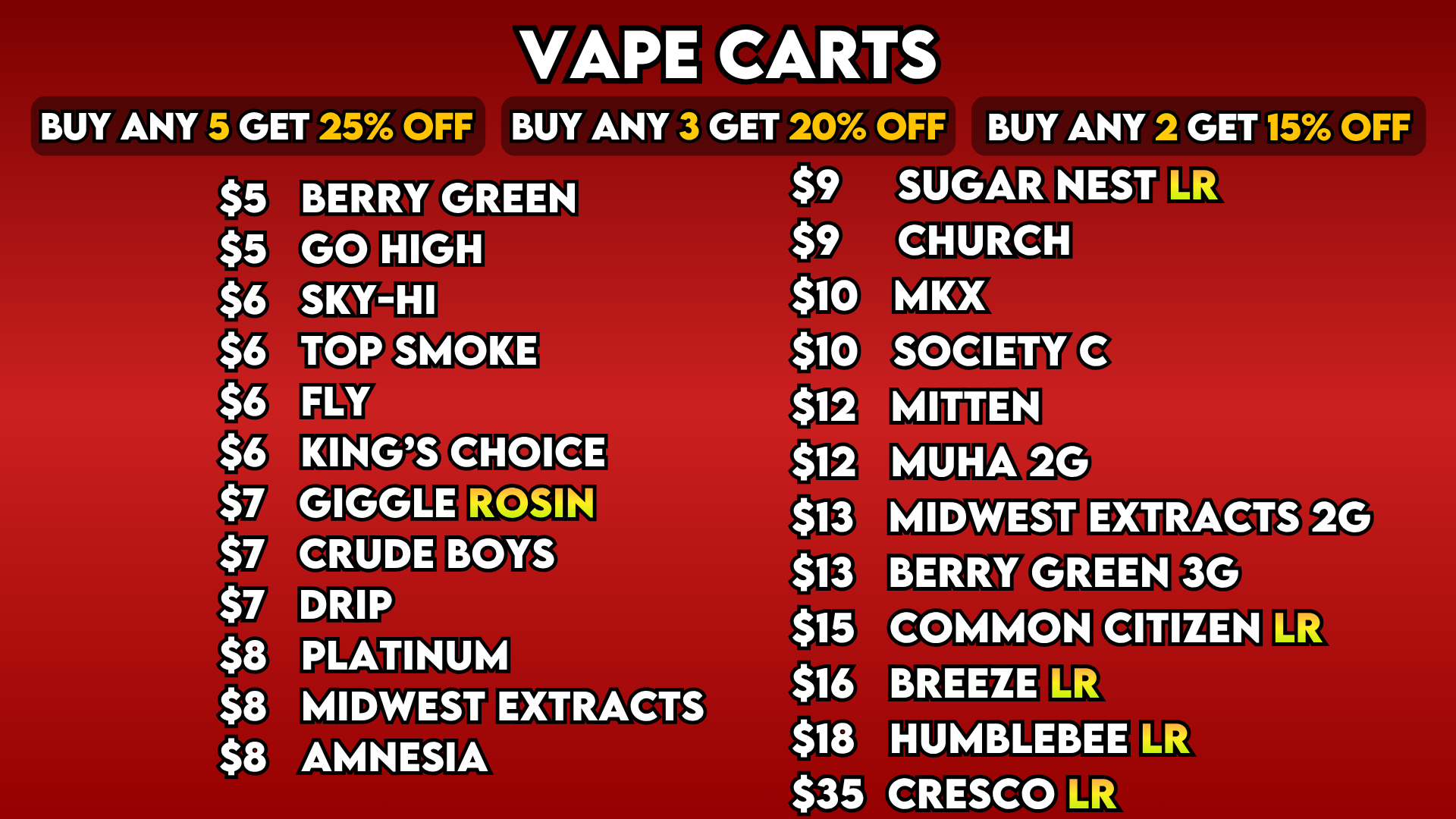 VAPE CARTS – 617