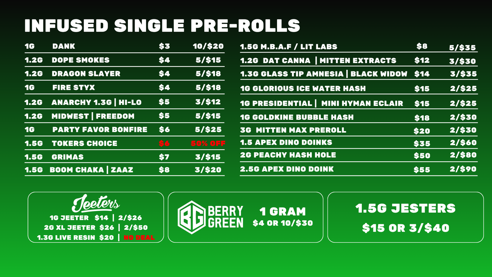 Infused Single Pre-rolls