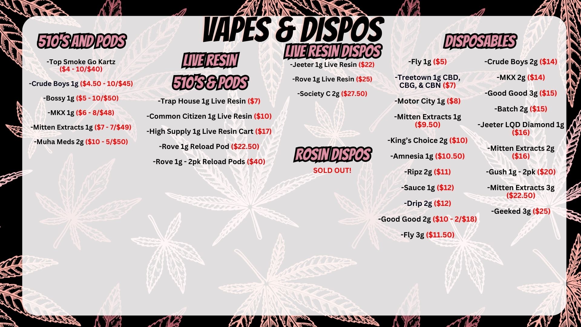 Quincy Menu Templates (4)