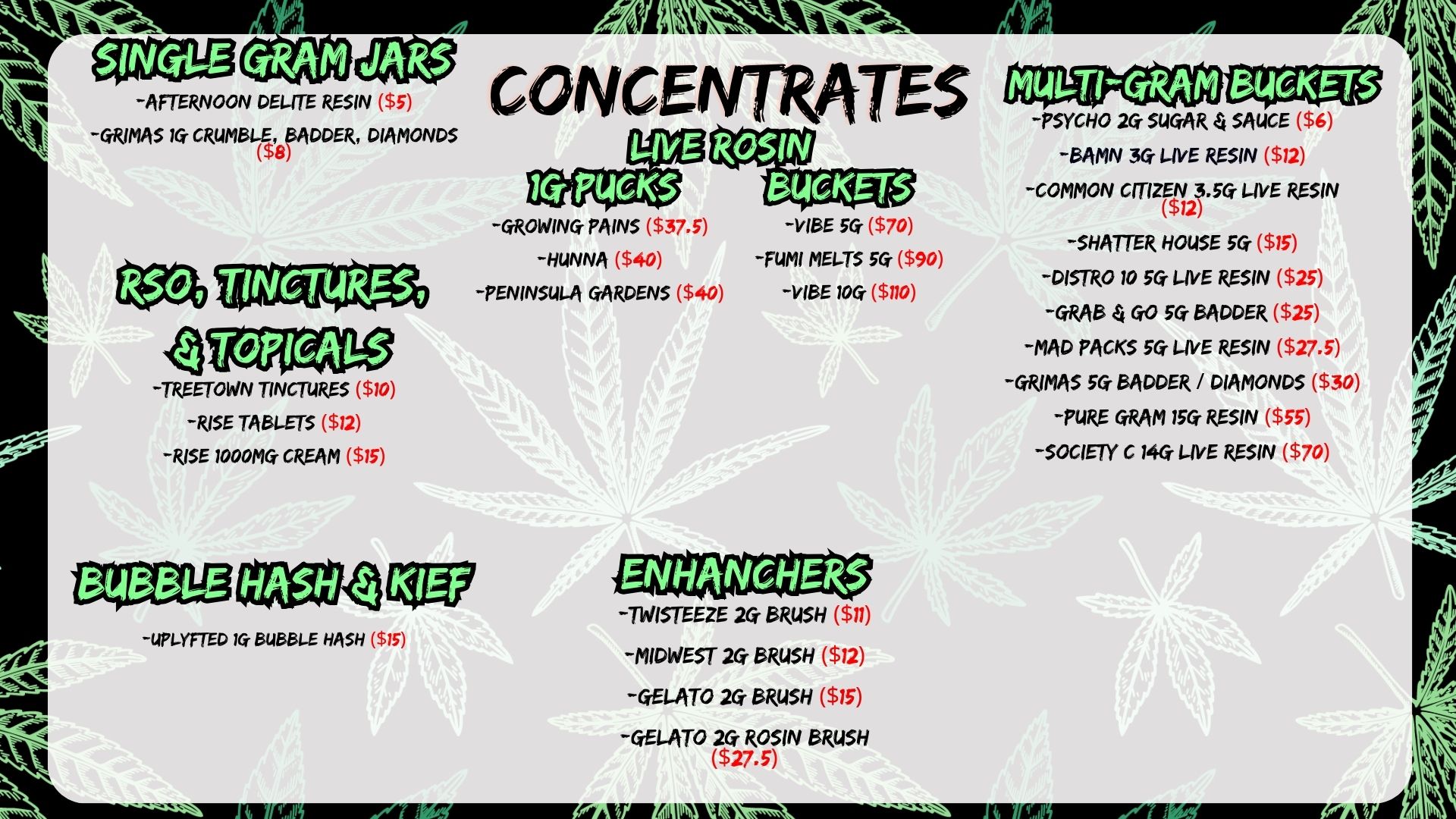 Quincy Menu Templates (6)